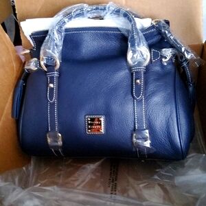 Large Pebble Grain Satchel, BNIB, NAVY/NAVY